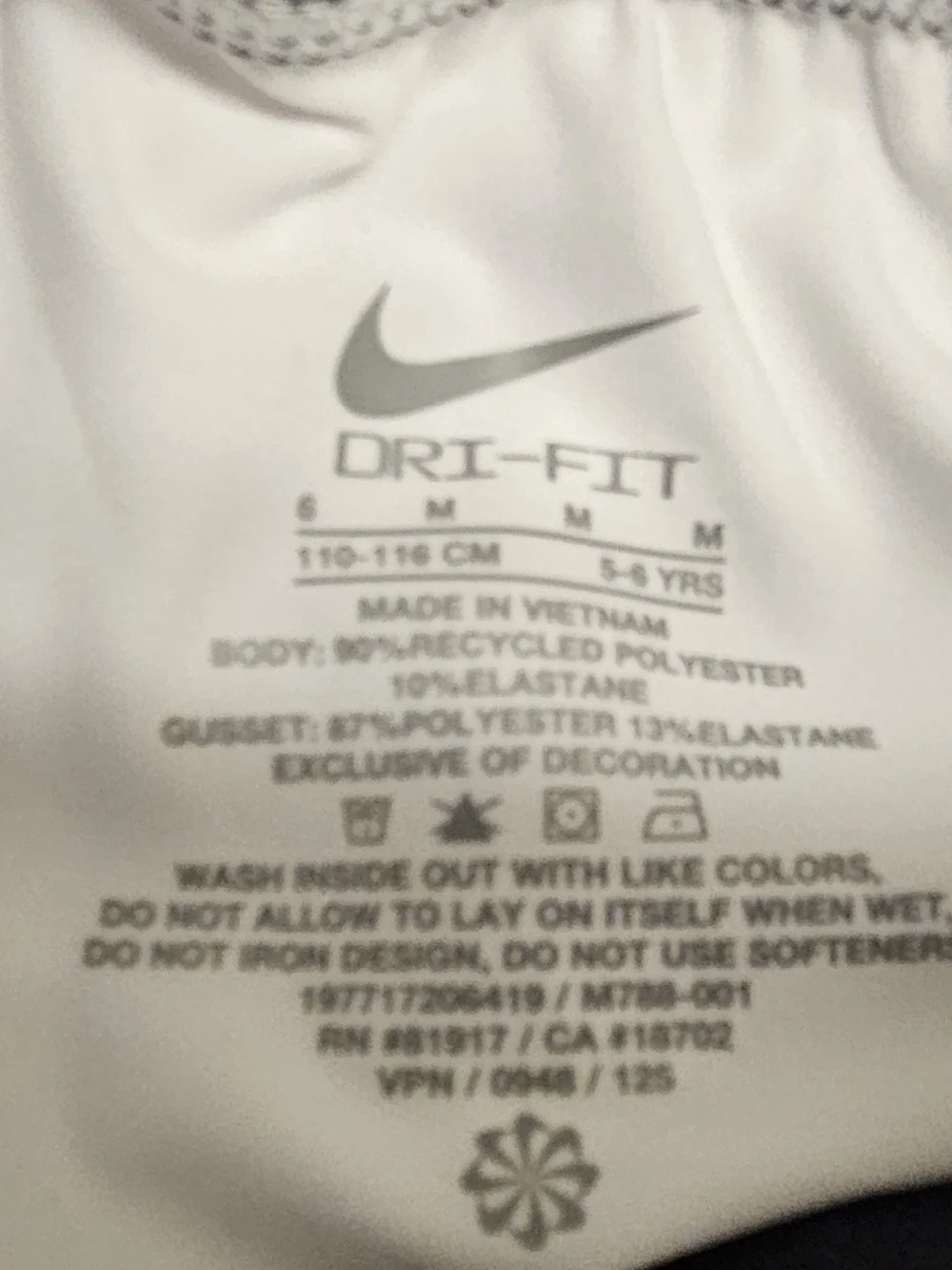 Nike Kids Dri-FIT Active Shorts — White and Black